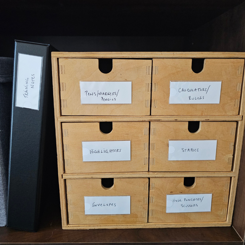 binder and bins