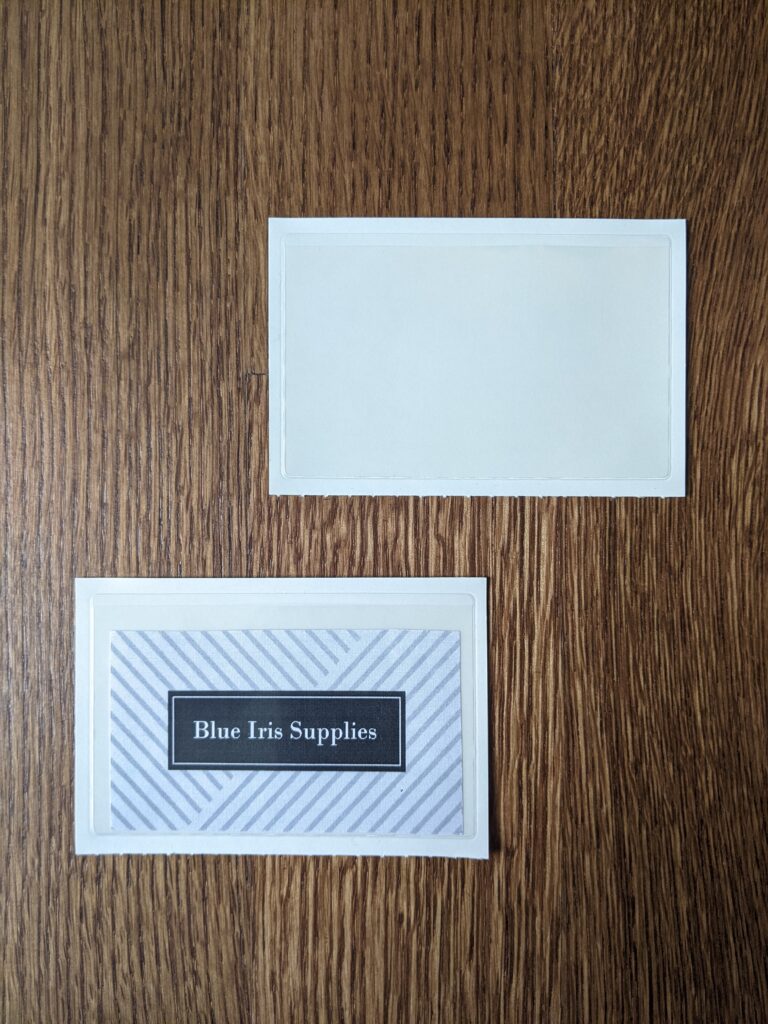 business card pocket – self adhesive – open long