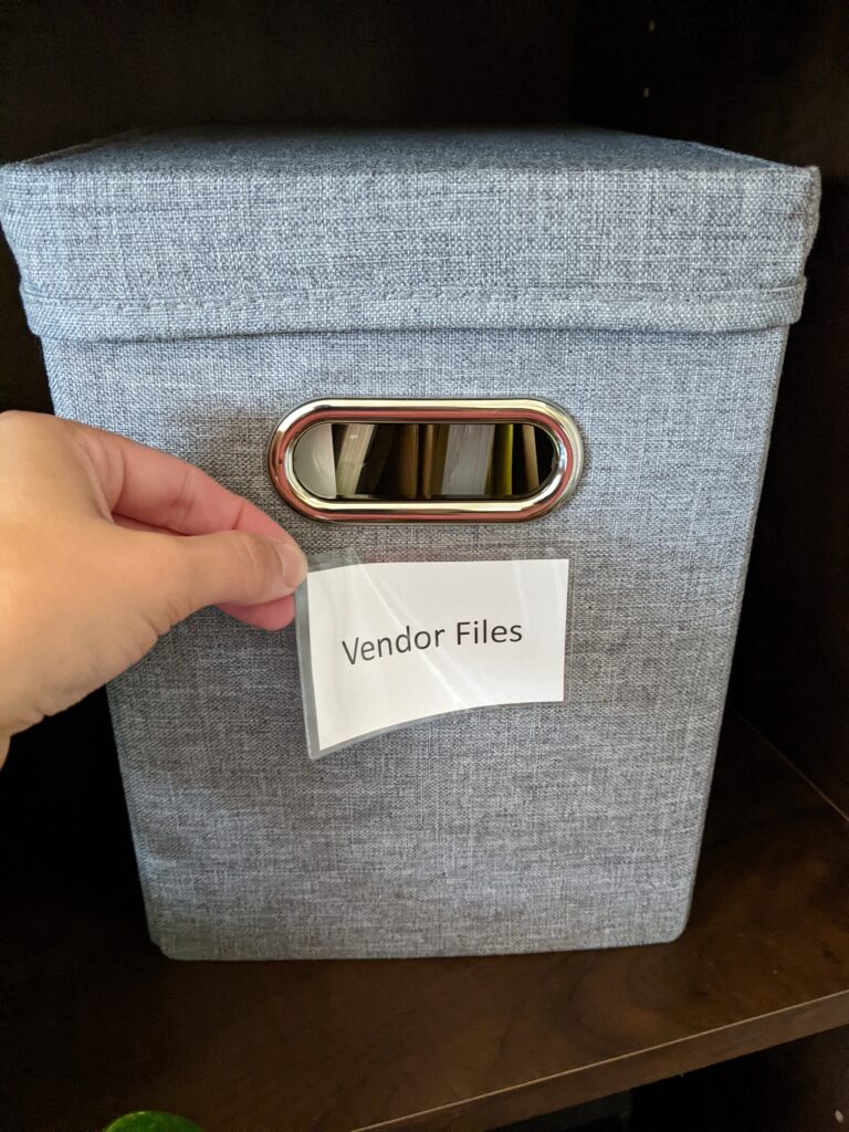 business card pocket – self adhesive – open long