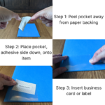 business card pocket – self adhesive – open long